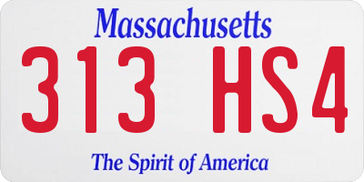 MA license plate 313HS4
