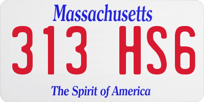MA license plate 313HS6
