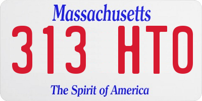 MA license plate 313HT0