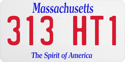 MA license plate 313HT1
