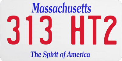 MA license plate 313HT2