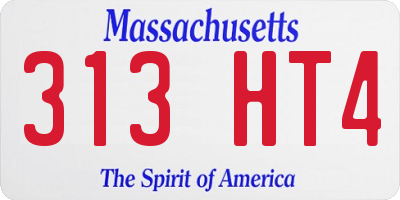 MA license plate 313HT4