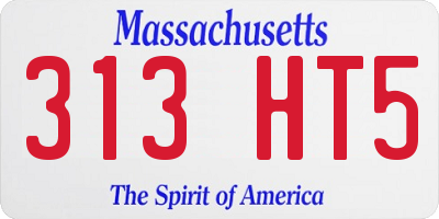 MA license plate 313HT5