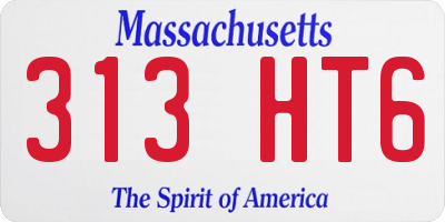 MA license plate 313HT6