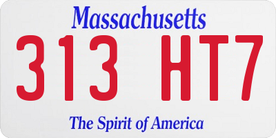 MA license plate 313HT7