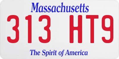 MA license plate 313HT9