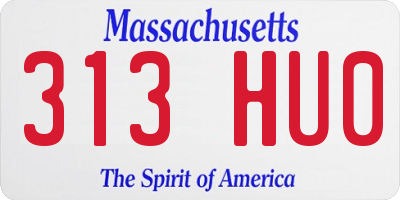MA license plate 313HU0