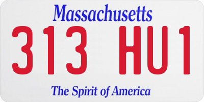 MA license plate 313HU1