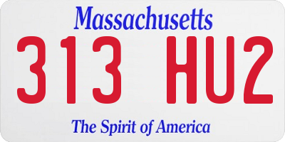 MA license plate 313HU2