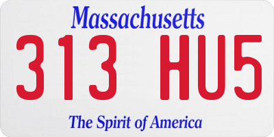 MA license plate 313HU5