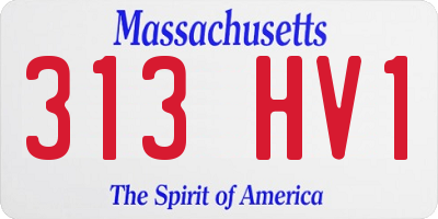 MA license plate 313HV1