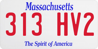 MA license plate 313HV2
