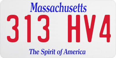 MA license plate 313HV4