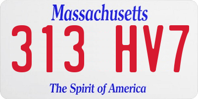 MA license plate 313HV7