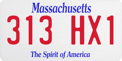 MA license plate 313HX1