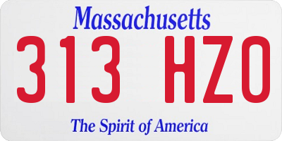 MA license plate 313HZ0