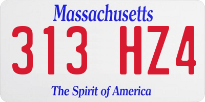 MA license plate 313HZ4
