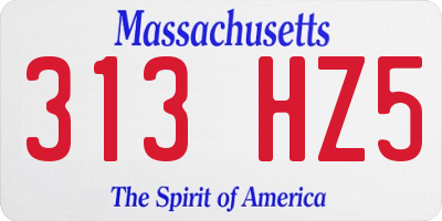 MA license plate 313HZ5