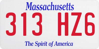 MA license plate 313HZ6