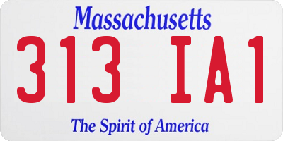 MA license plate 313IA1