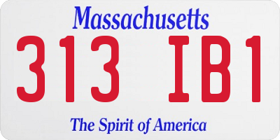 MA license plate 313IB1
