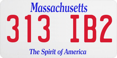 MA license plate 313IB2