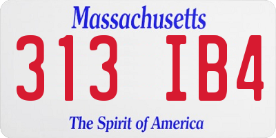 MA license plate 313IB4