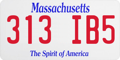 MA license plate 313IB5