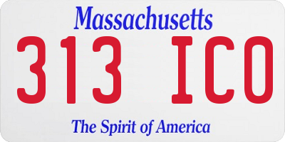 MA license plate 313IC0