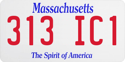 MA license plate 313IC1