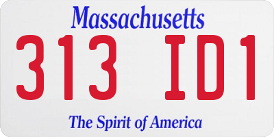 MA license plate 313ID1