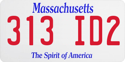 MA license plate 313ID2