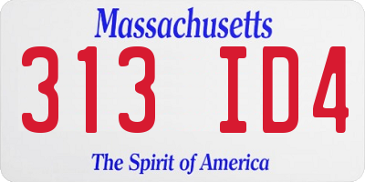 MA license plate 313ID4