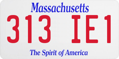 MA license plate 313IE1