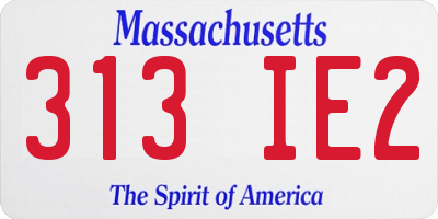MA license plate 313IE2