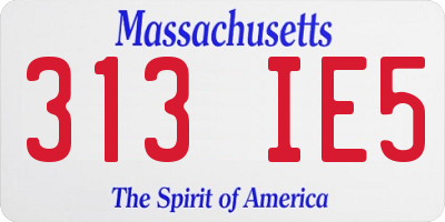 MA license plate 313IE5