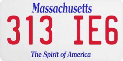 MA license plate 313IE6