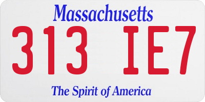 MA license plate 313IE7