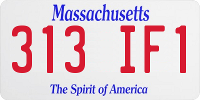 MA license plate 313IF1