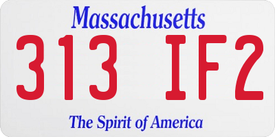 MA license plate 313IF2