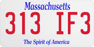 MA license plate 313IF3