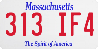 MA license plate 313IF4