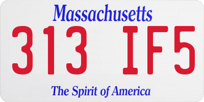 MA license plate 313IF5