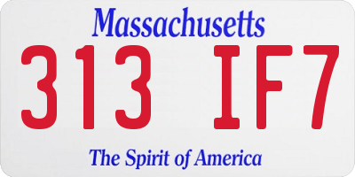 MA license plate 313IF7