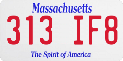 MA license plate 313IF8