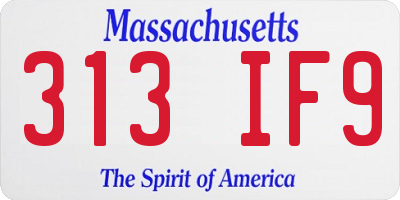 MA license plate 313IF9