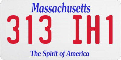 MA license plate 313IH1