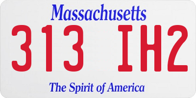MA license plate 313IH2