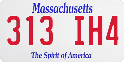MA license plate 313IH4