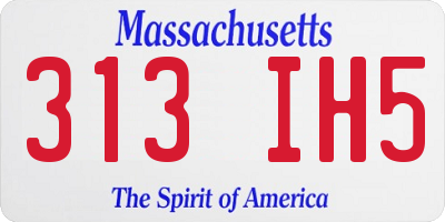 MA license plate 313IH5